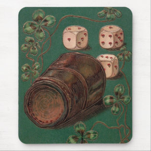 Vintage St. Patrick's Day, Glück Irish Würfel Mousepad