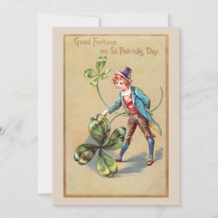 Vintage St. Patrick's Day Glücksklee Feiertagskarte