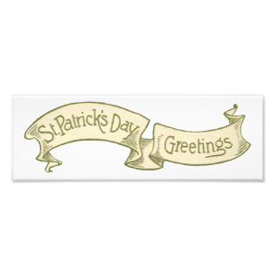 Vintage St. Patrick's Day Grüße Golden Banner Fotodruck
