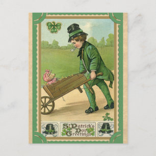 Vintage St. Patrick's Day Grüße Postkarte