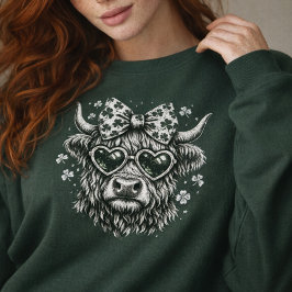 Vintage St. Patrick's Day Highland Cow Sweatshirt