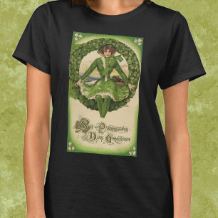 Vintage St. Patrick's Day, Irische Maid in einem K T-Shirt