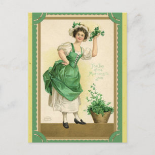 Vintage St. Patricks Day Irischer Top of the Morni Postkarte