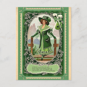 Vintage St. Patrick's Day irisches Gedicht Postkarte