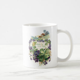 Vintage St. Patrick's Day Kleeblatts & Violets Kaffeetasse