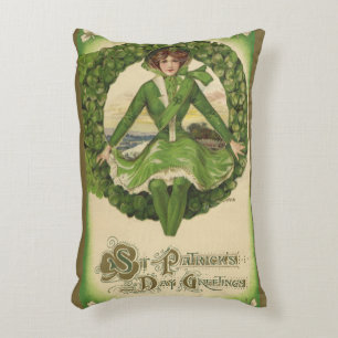 Vintage St. Patrick's Day, Kranz mit irischer Jung Dekokissen