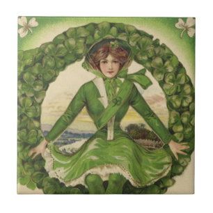 Vintage St. Patrick's Day, Kranz mit irischer Jung Fliese