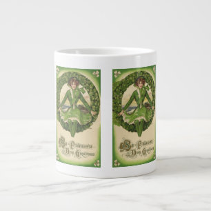 Vintage St. Patrick's Day, Kranz mit irischer Jung Jumbo-Tasse