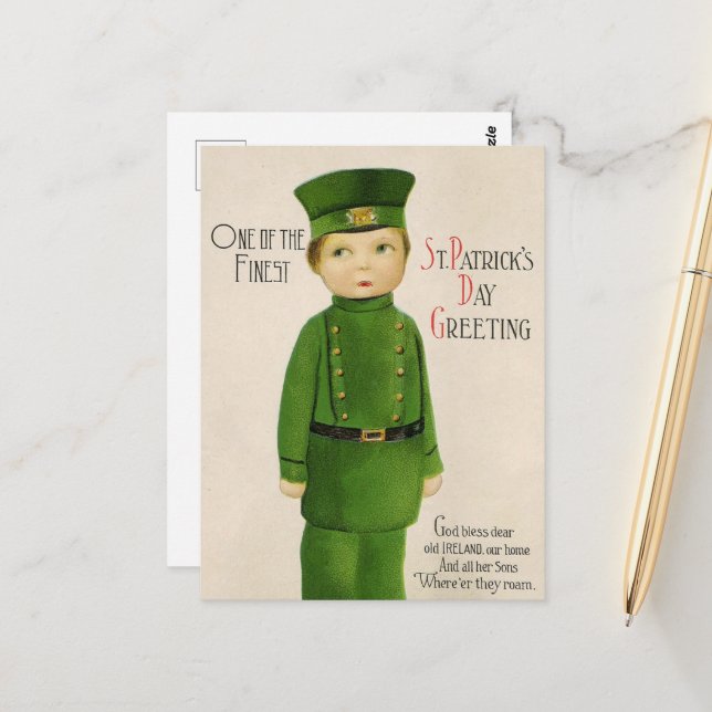 vintage St. Patrick's Day  Postkarte (Vorderseite/Rückseite Beispiel)