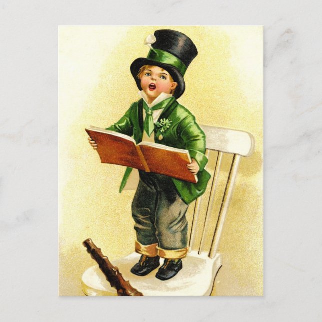 Vintage St. Patrick's Day Postkarte (Vorderseite)