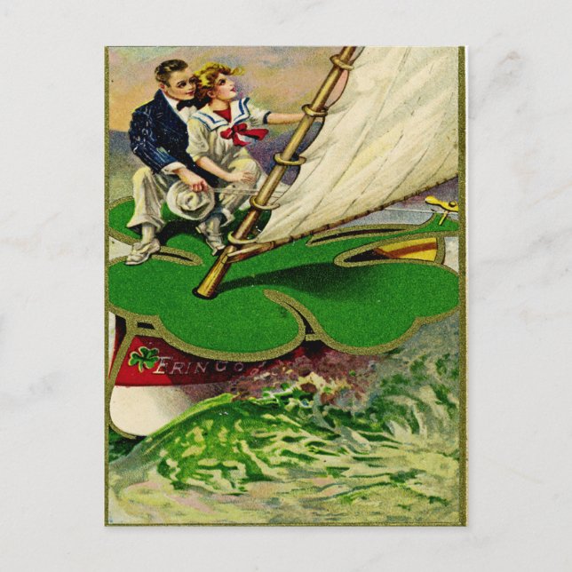 Vintage St. Patrick's Day Postkarte (Vorderseite)