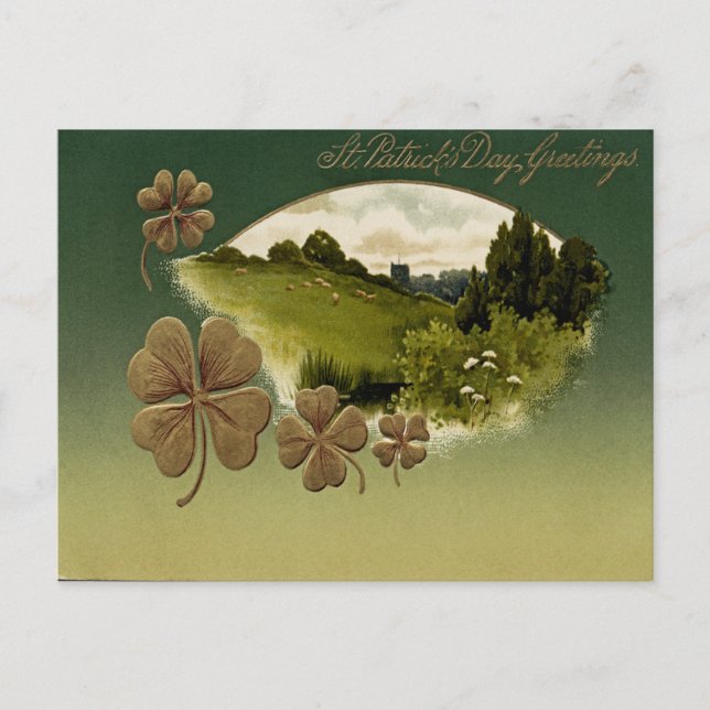 Vintage St. Patrick's Day Postkarte (Vorderseite)