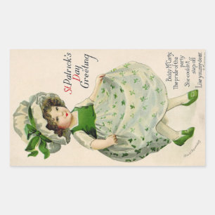 Vintage St. Patrick's Day Rechteckiger Aufkleber