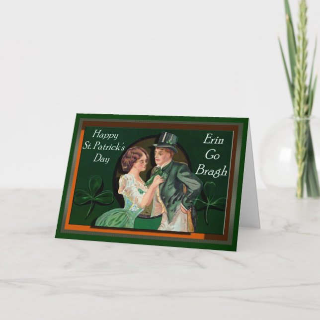 VINTAGE ST. PATRICK'S DAY SCHATTENBOX KARTE (Vorderseite)