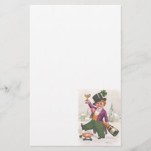Vintage St. Patricks Day Shamrock Champagner Briefpapier