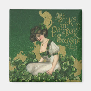 Vintage St. Patrick's Day Souvenir, Irische Maid Magnet