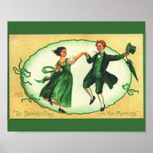 Vintage St. Patricks Day Tanz Irish Spring Feierta Poster