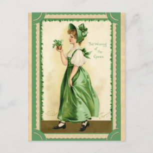 Vintage St. Patricks Day - Tragen des Grünen Postkarte