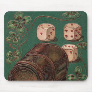 Vintage St. Patrick's Day, viel Glück irische Würf Mousepad