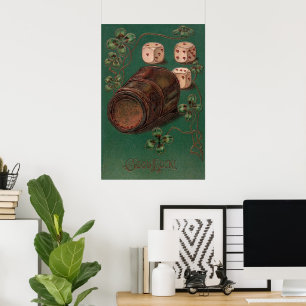 Vintage St. Patrick's Day, viel Glück irische Würf Poster