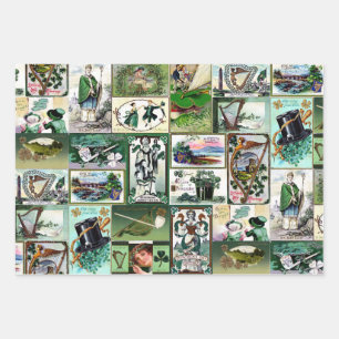 Vintage St Patrick's Geschenkpapier Set