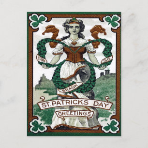 Vintage St Patrick's Postkarte