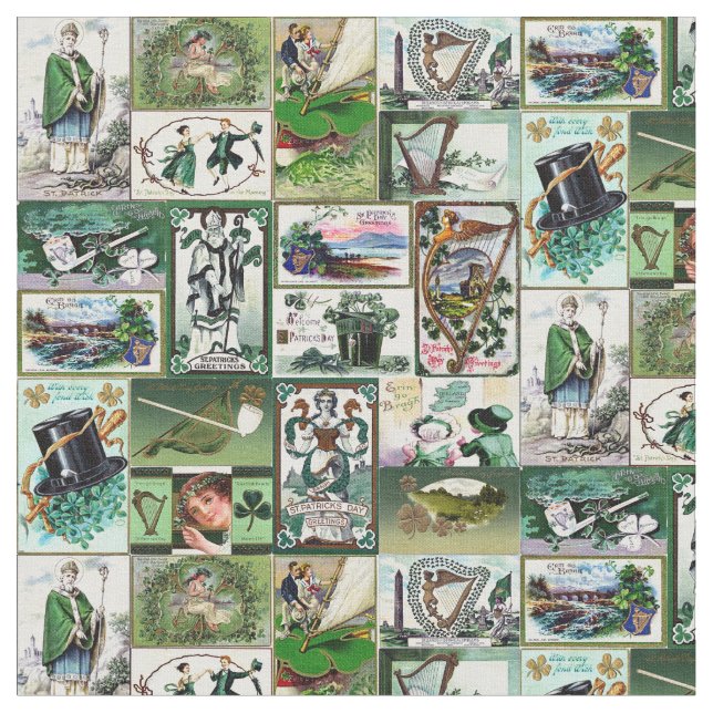 Vintage St Patrick's Stoff (Nahaufnahme)