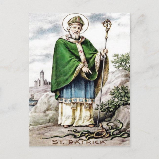 Vintage St. Patricks-Tag Postkarte (Vorderseite)