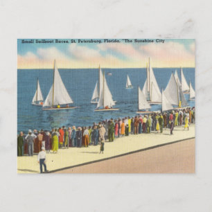 Vintage, St. Petersburg Florida, Bootsrennen Postkarte