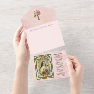 Vintage St. Therese Jesus Religiöse Schrift Alle All In One Einladung