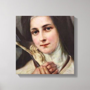 Vintage St.Therese Little Flower Kruzifix Leinwanddruck