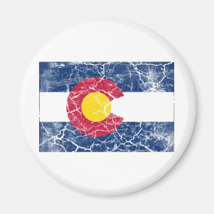 Vintage Staatsflagge Colorado Magnet