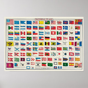 Vintage Staatsflaggen Poster