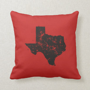 Vintage-Staatskarte-Silhouette von Texas Kissen