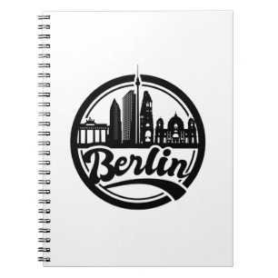Vintage Stadt Berlin Silhouette Notizblock