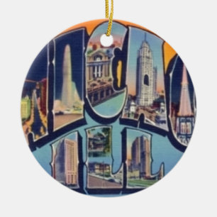 Vintage Stadt Chicago Keramikornament