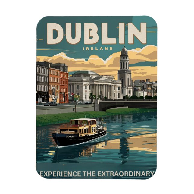 Vintage Stadt Dublin, Irland Magnet (Vertikal)