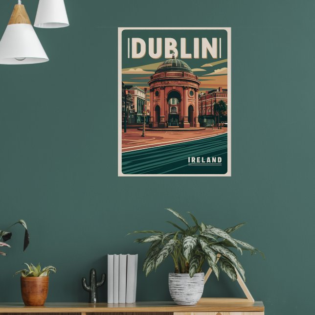 Vintage Stadt Dublin, Irland Poster (Wohnzimmer 1)
