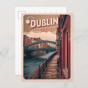 Vintage Stadt Dublin, Irland Postkarte
