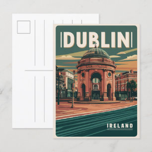 Vintage Stadt Dublin, Irland Postkarte