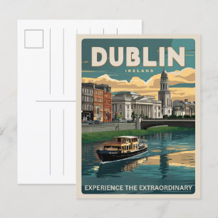 Vintage Stadt Dublin, Irland Postkarte