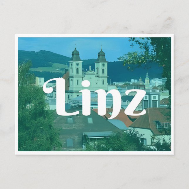 Vintage Stadt Linz Österreich Postkarte (Vorderseite)