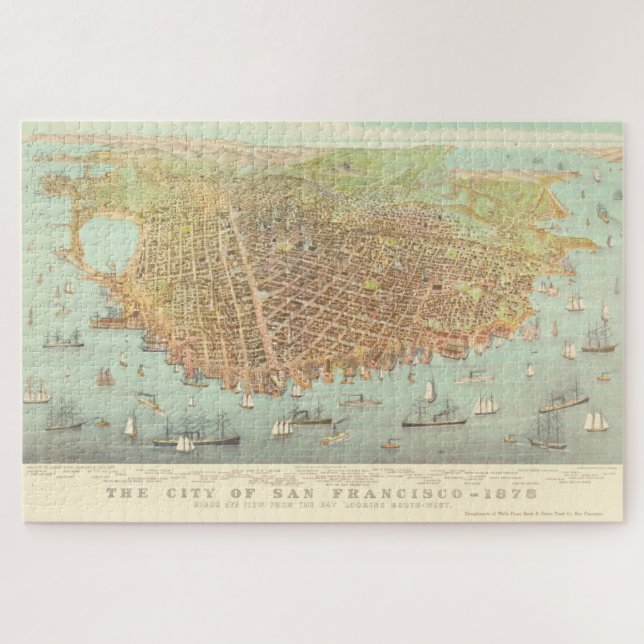 Vintage Stadt San Francisco - wiederhergestellte K Puzzle (Horizontal)