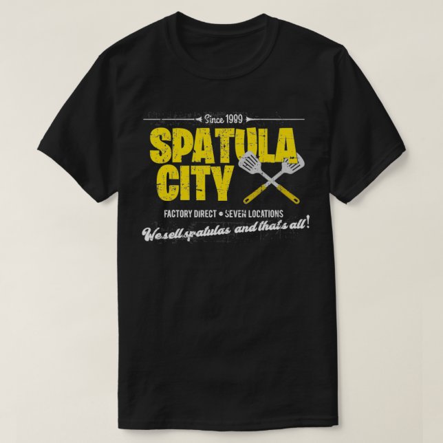 Vintage Stadt Spatula, in Bedrängnis T-Shirt (Design vorne)