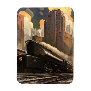 Vintage Stadt, T1 Duplex-Zug auf Eisenbahnstrecken Magnet