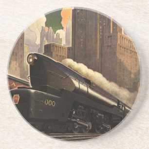 Vintage Stadt, T1 Duplex-Zug auf Eisenbahnstrecken Untersetzer