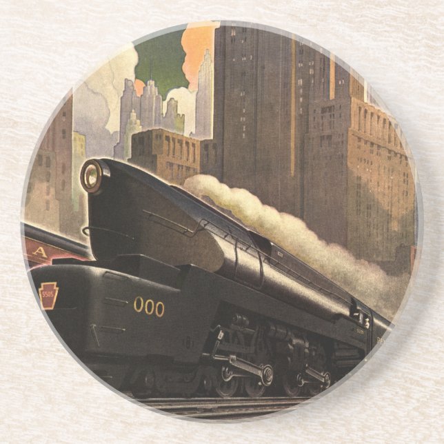 Vintage Stadt, T1 Duplex-Zug auf Eisenbahnstrecken Untersetzer (Vorne)