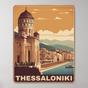 Vintage Stadt Thessaloniki Griechenland Berufung S Poster