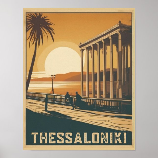 Vintage Stadt Thessaloniki Griechenland Berufung S Poster (Vorne)