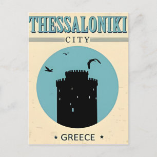 Vintage Stadt Thessaloniki Griechenland Berufung S Postkarte